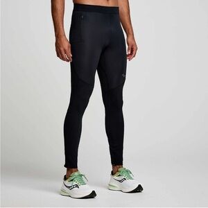 Saucony Black Joggers Running Leggings Elastic Waistband Men’s Size Large